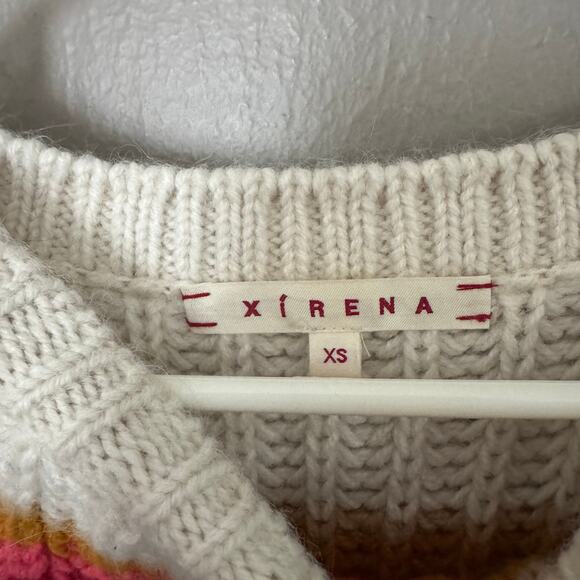XIRENA Apres Ski Sweater in Navy Blue Stripe Alpaca Blend Size XS winter fall - Picture 3 of 7